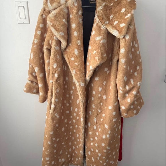 Marc Jacobs Faux Fur Fawn Print Coat - Picture 2 of 3